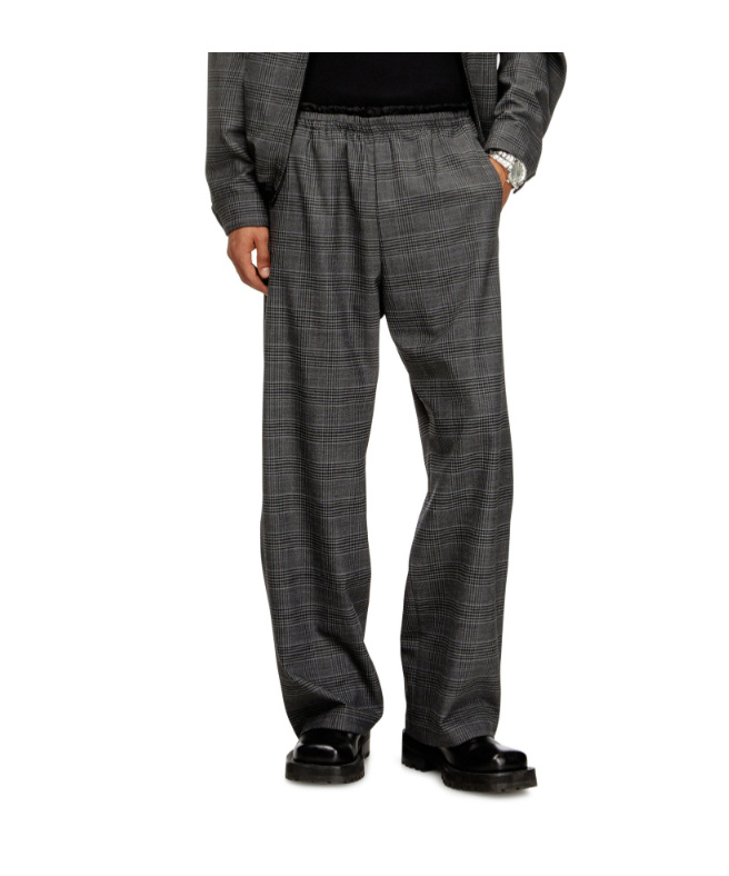 Diesel Elasticated-waist Checked Trousers In Gray