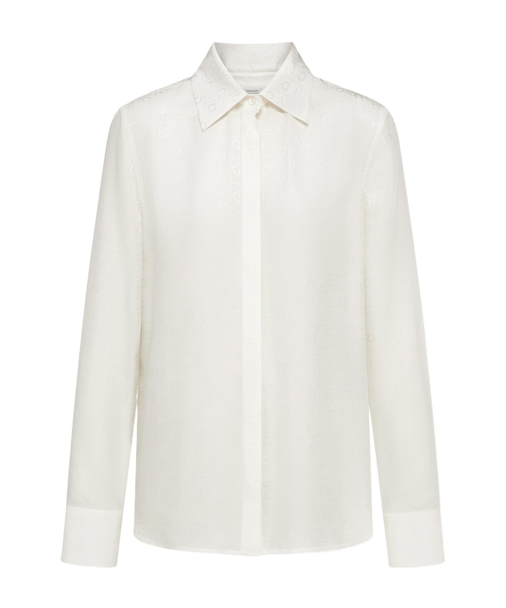 Ferragamo Gancini-print Shirt In White