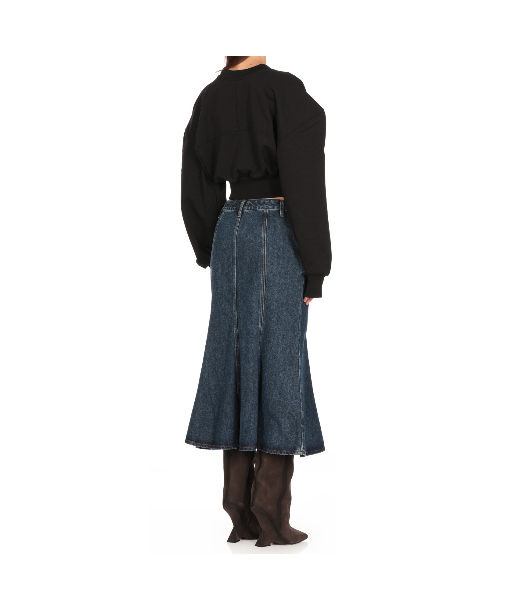 Vivienne Westwood Black Sunken Orb Crop Sander Sweatshirt In Black