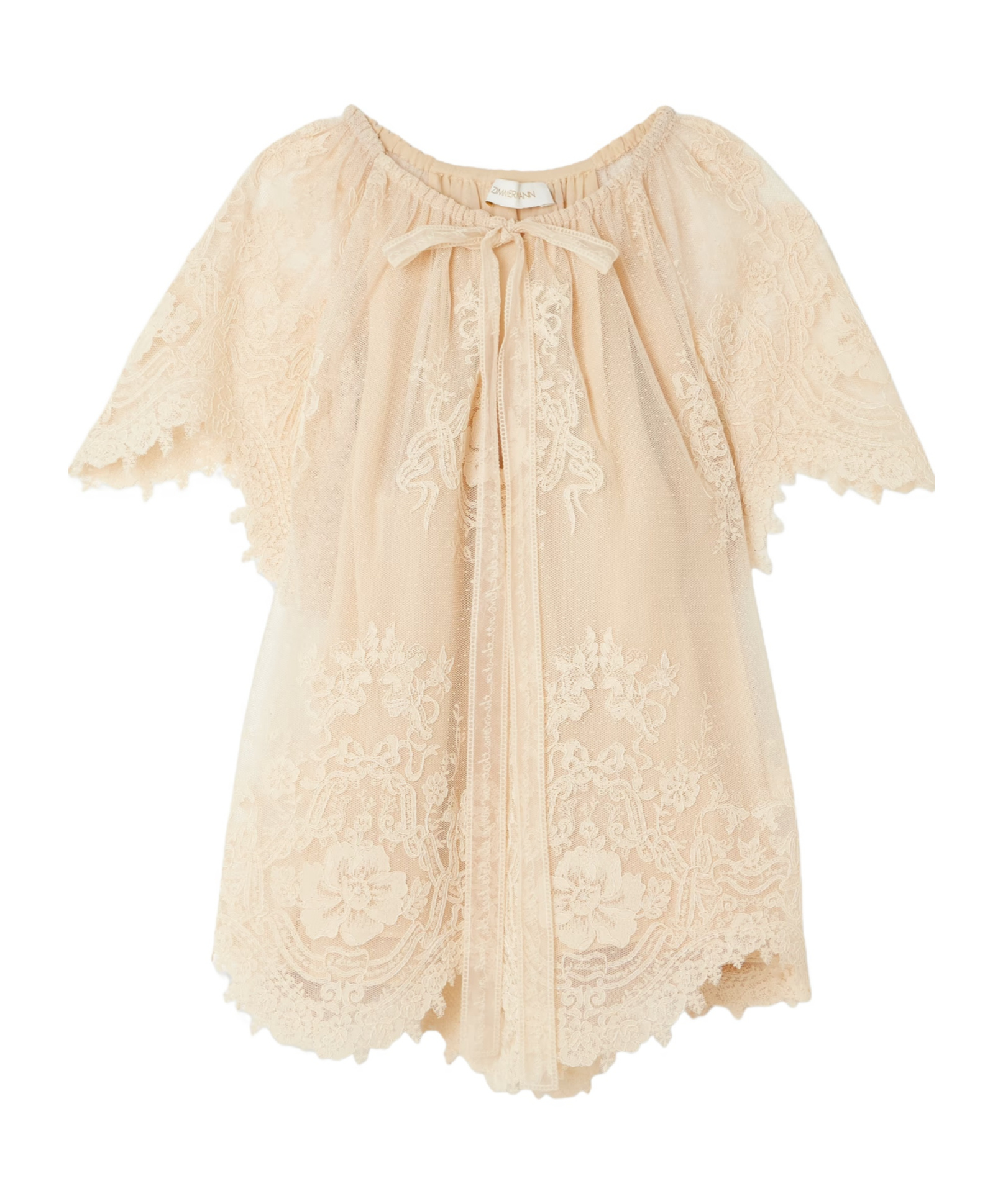 Zimmermann Luna Fan-shaped Pleated Shirt In Neutral