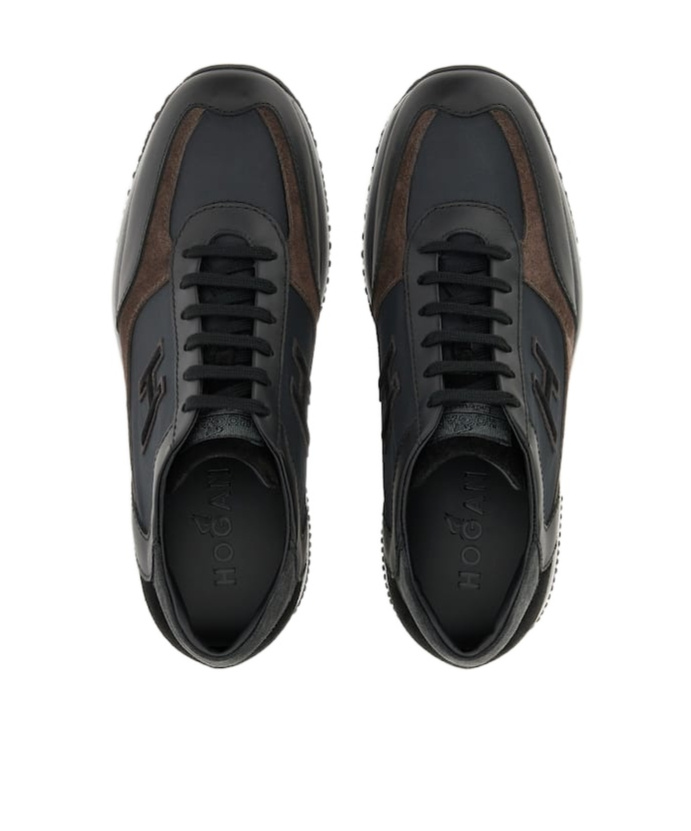 Hogan Men's Interactive H Sneakers In Black