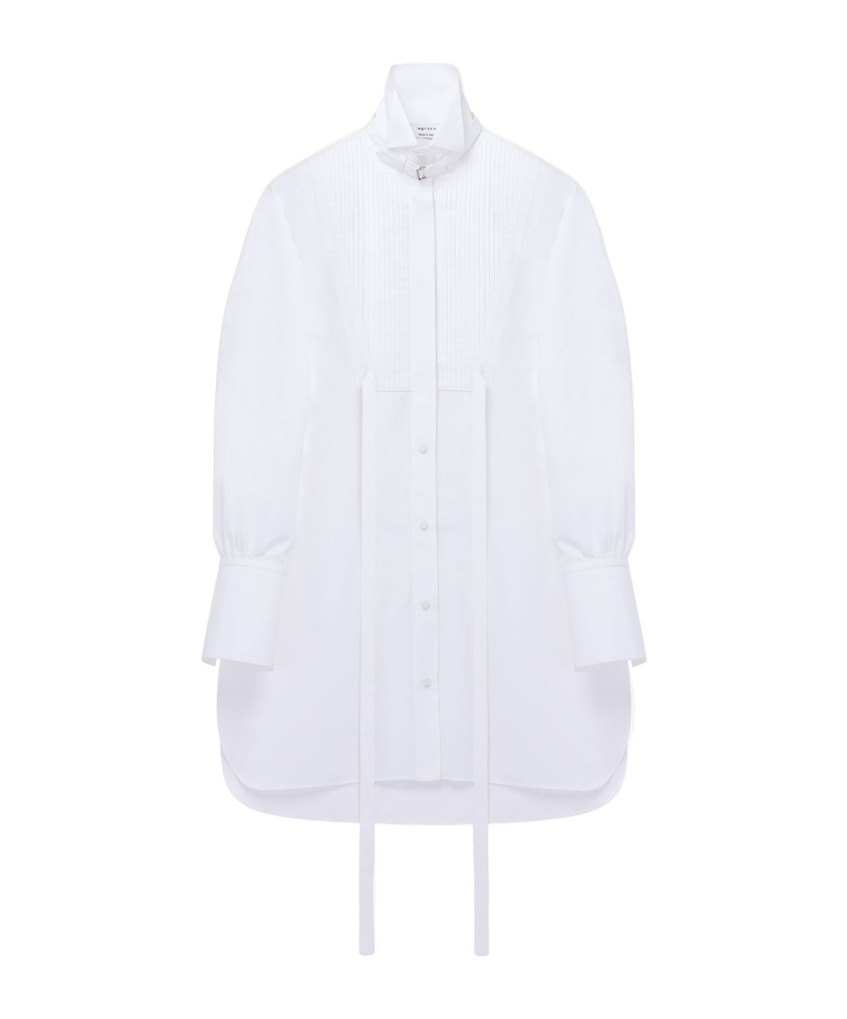 Alexander Mcqueen Women's Oversized Shirt Dress In Optical White