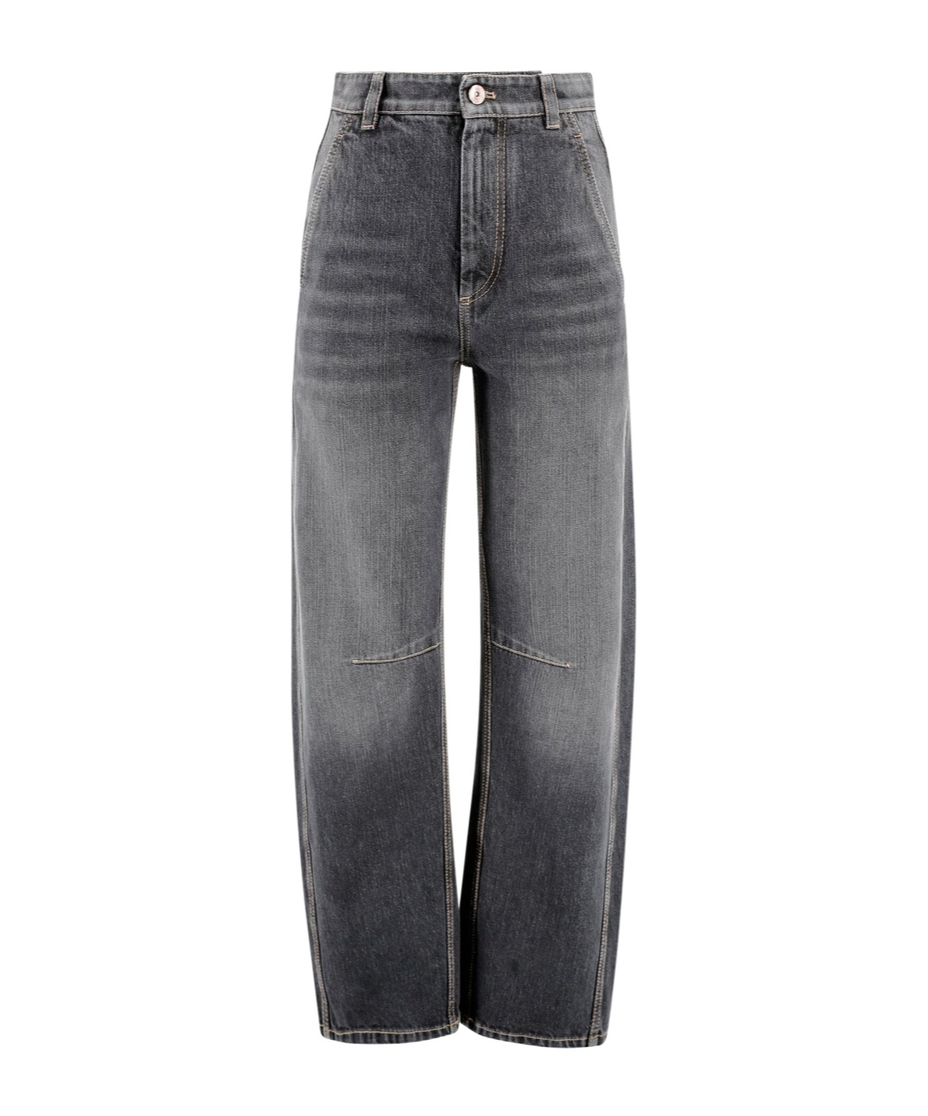 Brunello Cucinelli Soft Curve Washed Jeans In Black