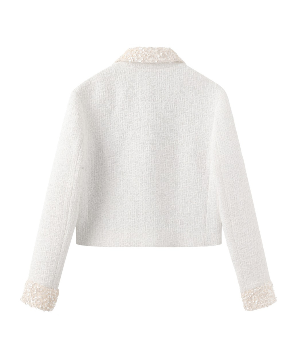 Marissa Chiara Sequined Long-sleeved Jacket In White