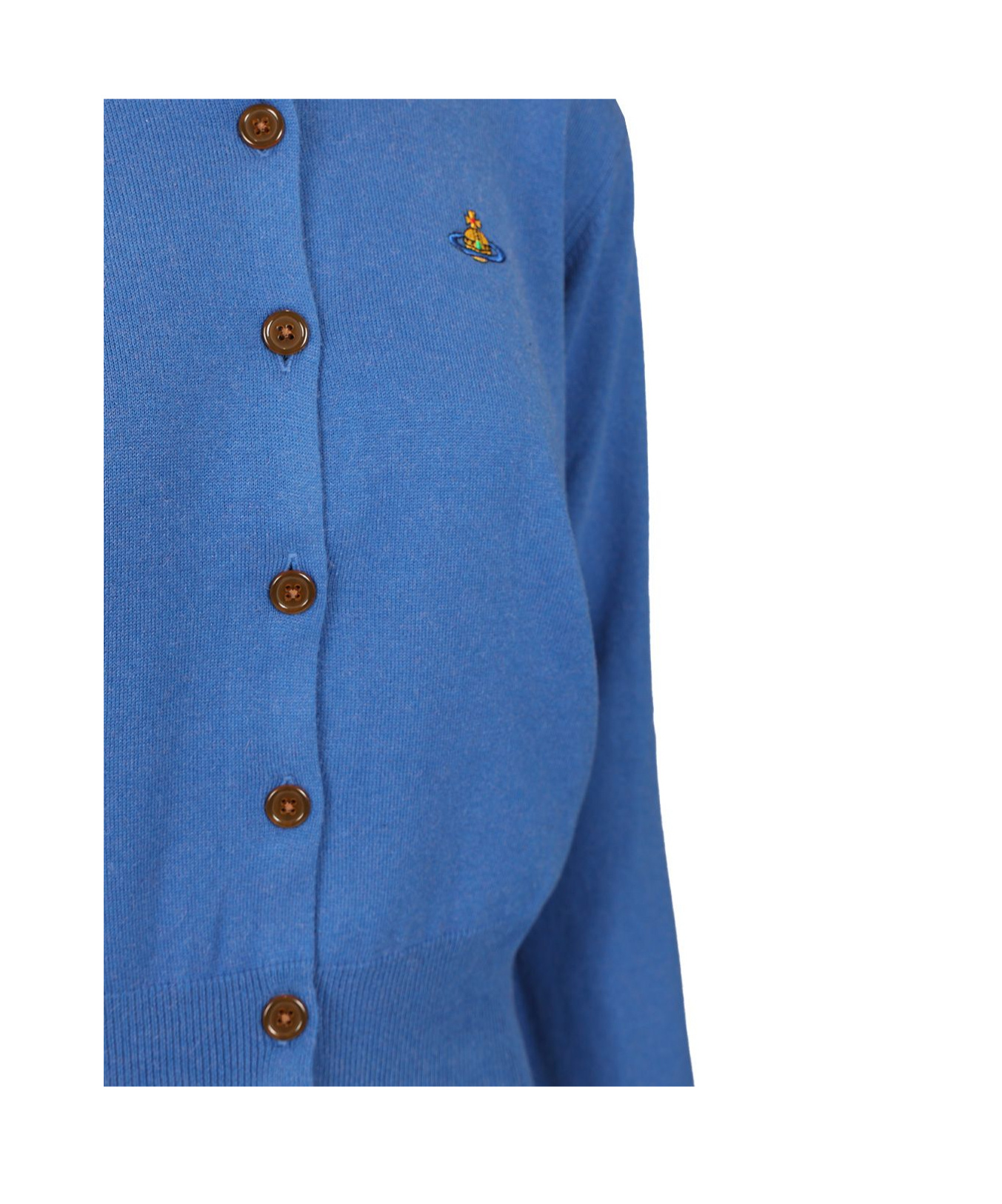 Vivienne Westwood Orb-embroidered Fine-knit Cardigan