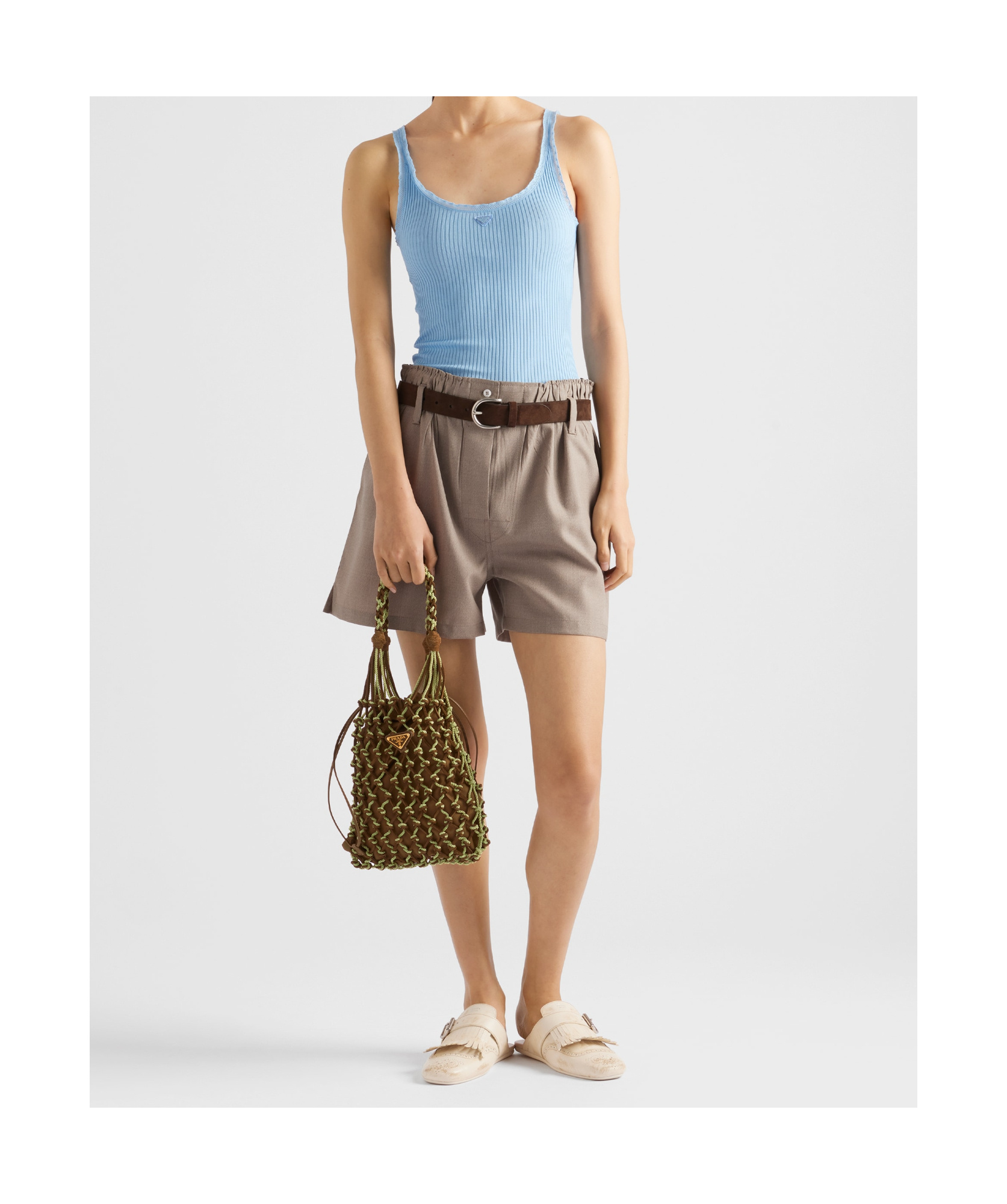 Prada Small Macramé Tote Bag