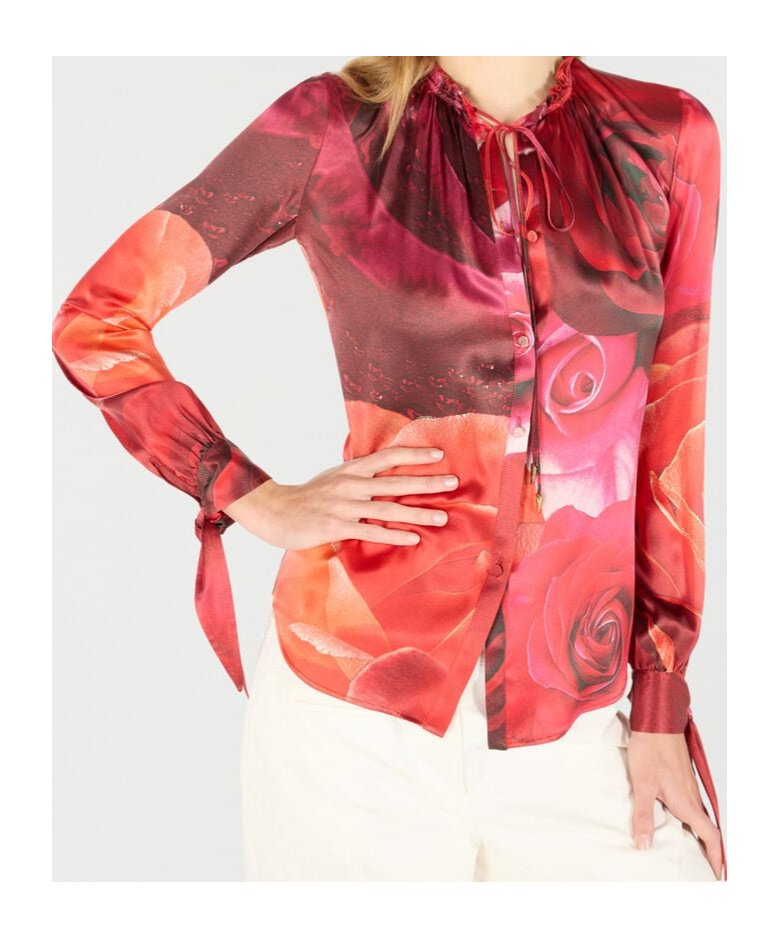 Shop Roberto Cavalli Floral Silk Shirt