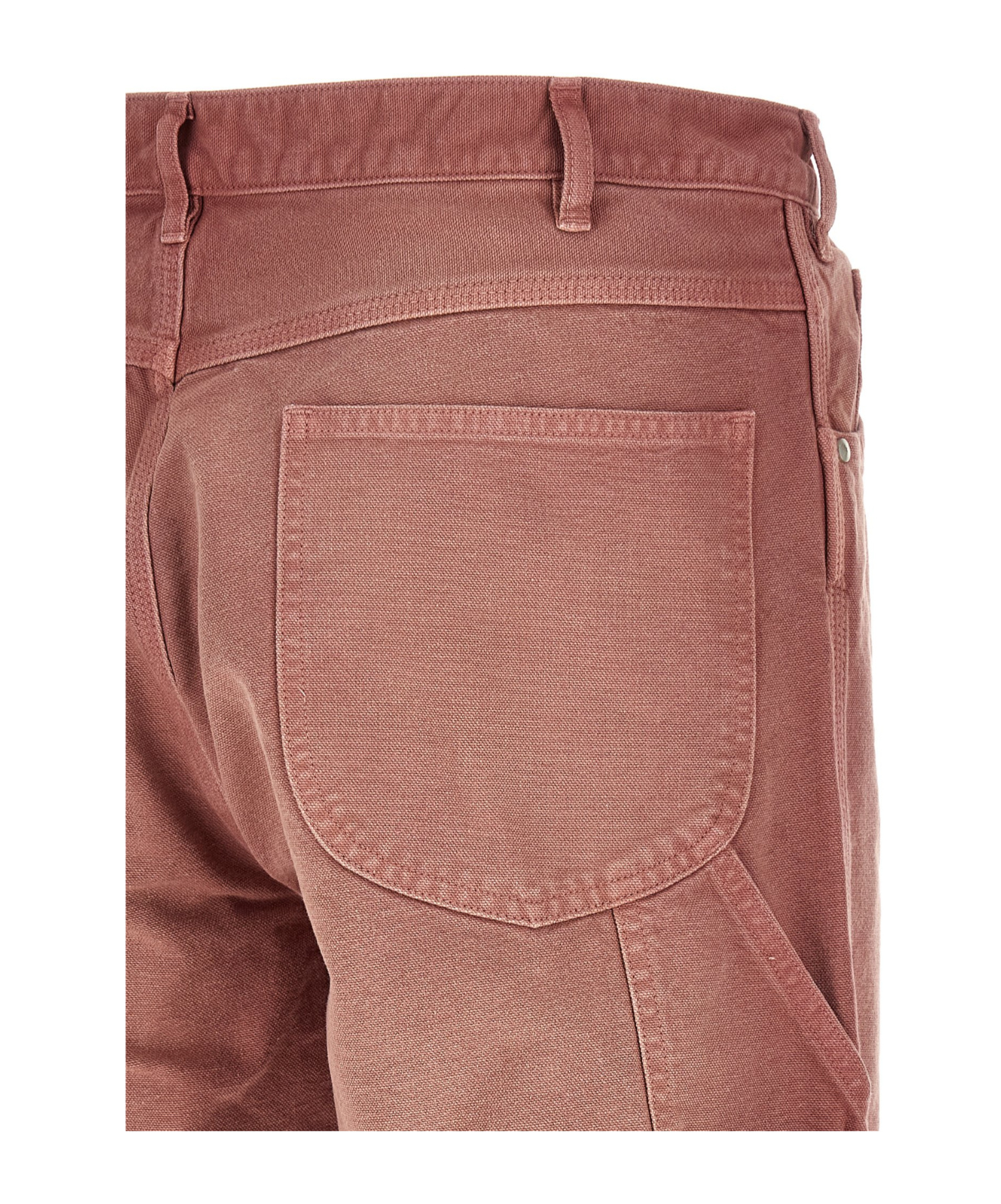 Auralee Garment-dyed Workwear Trousers In Red