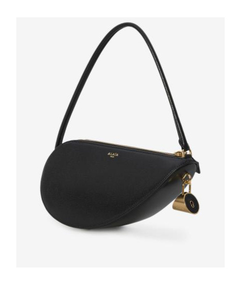 Alaïa Leather Le Demi-coeur Shoulder Bag In Black