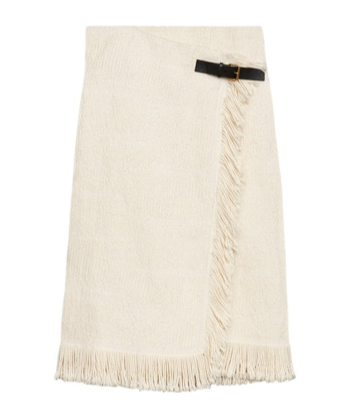Isabel Marant Galla Cotton And Linen Wrap Skirt In Neutral