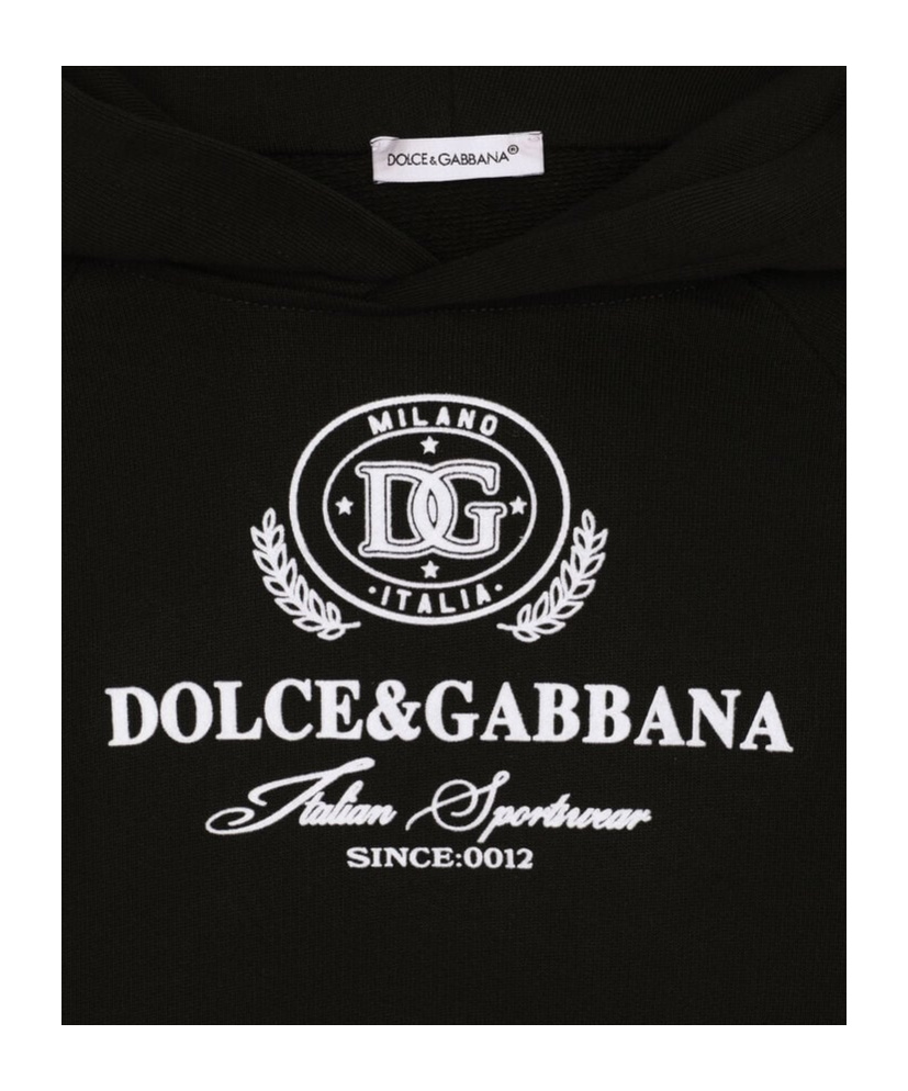 Dolce & Gabbana Dg-print Hoodie In Black
