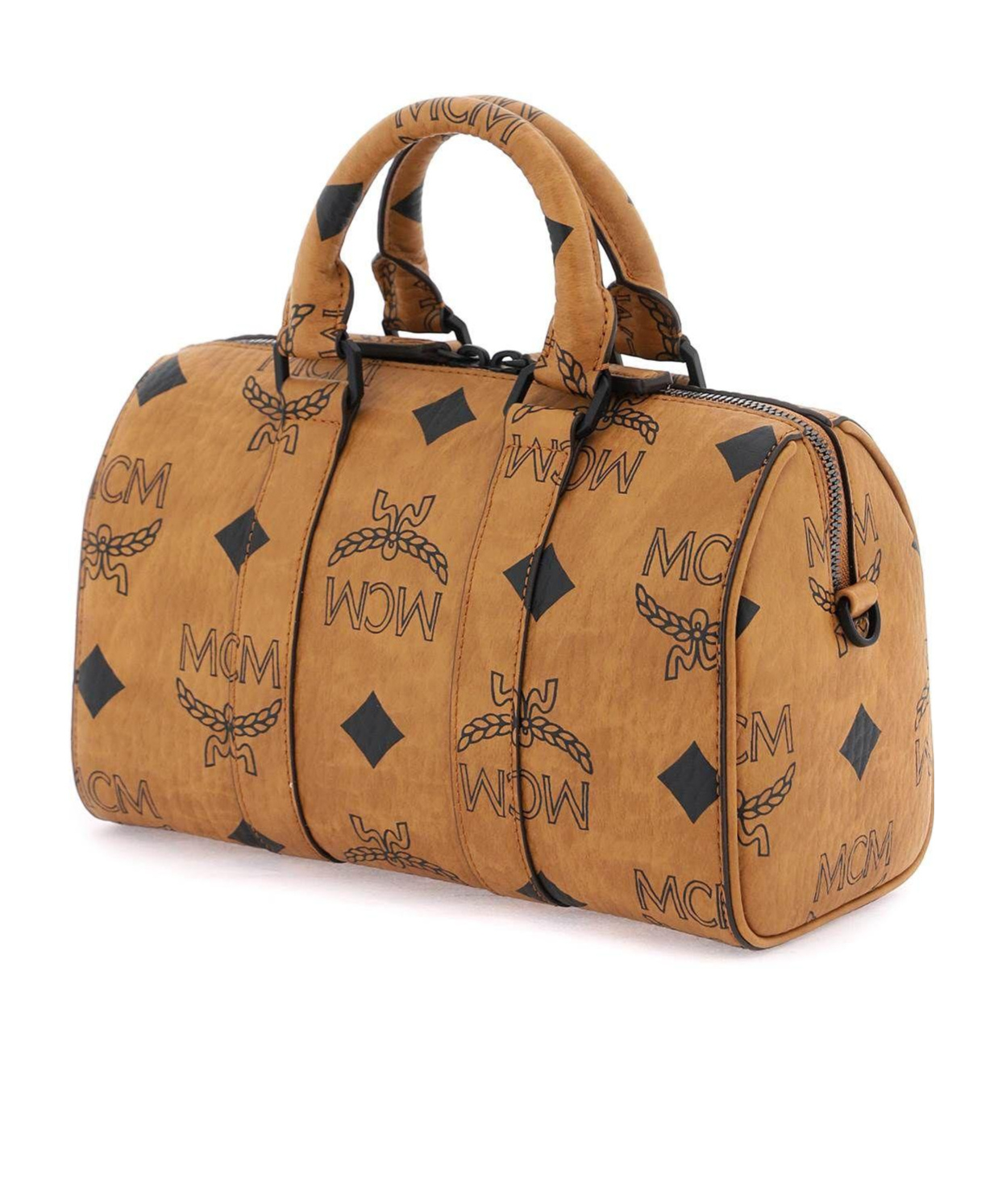 Mcm Aren Boston Small Top Handle Bag In Brown