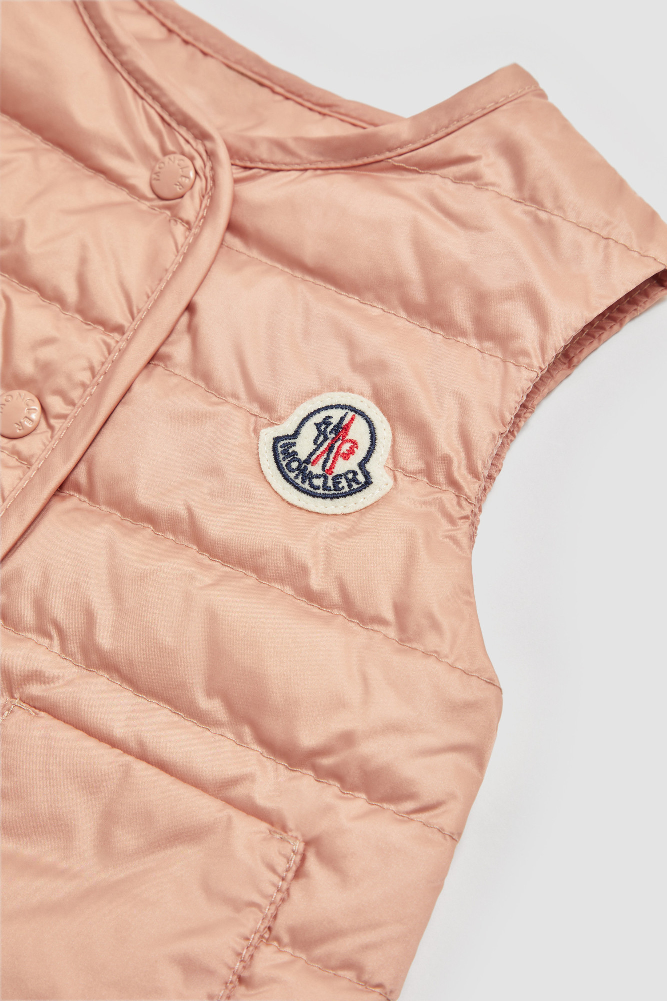 Moncler Sleevless Down Vest In Nude