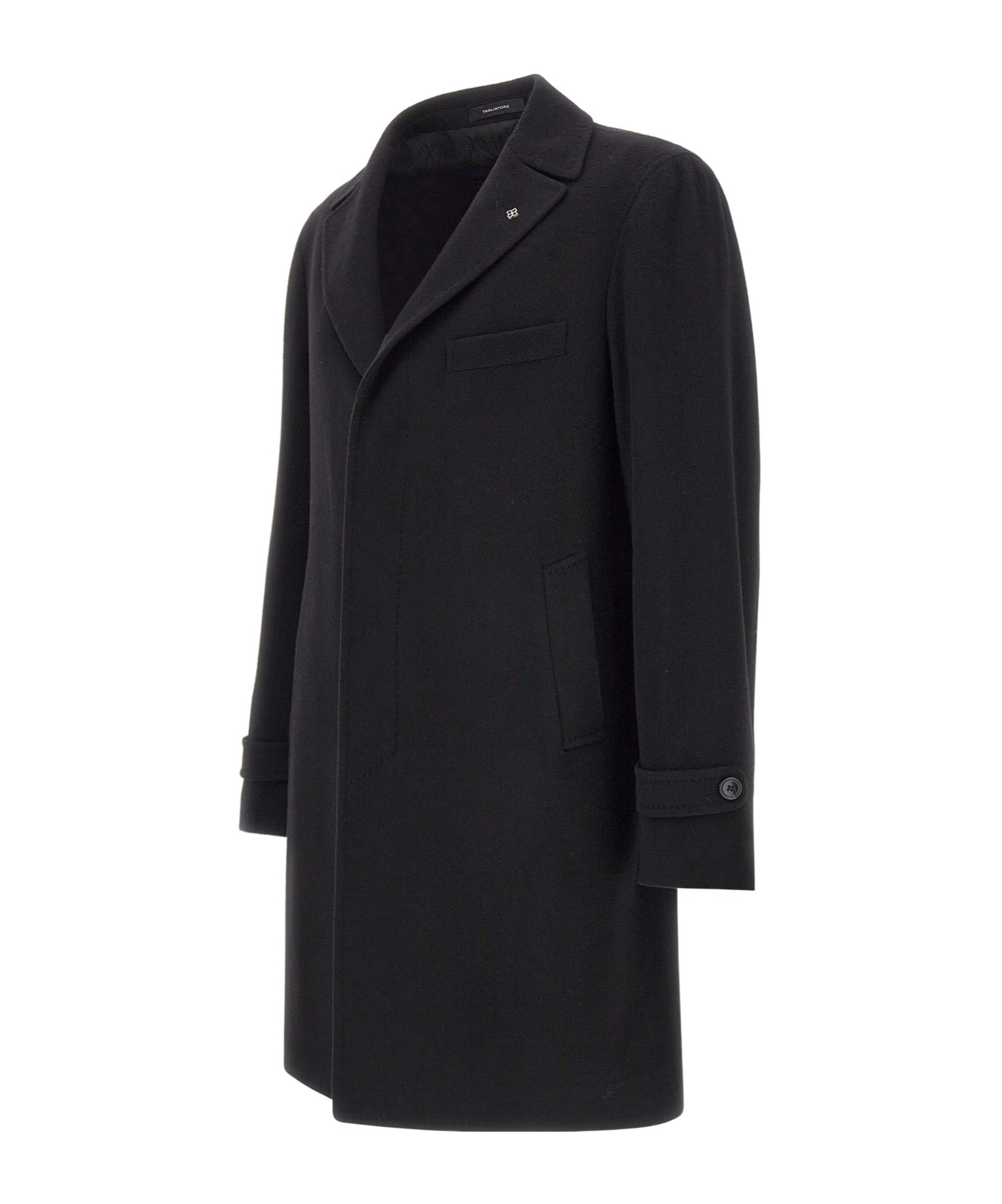 Tagliatore Notched-lapels Coat In Black