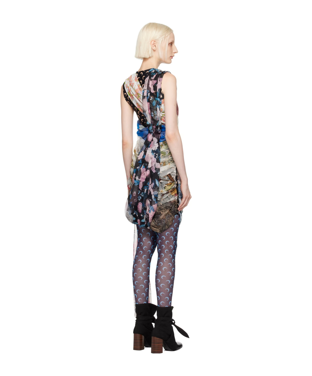 Marine Serre Multicolor Scarves Midi Dress In Multicolor