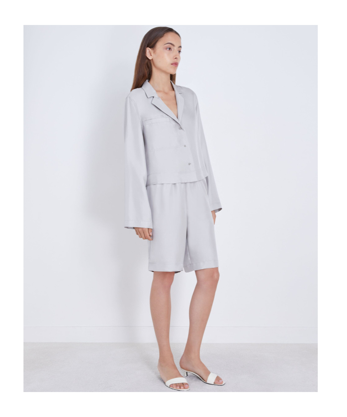 Loulou Studio A Short Sleeved Shirt In Gray