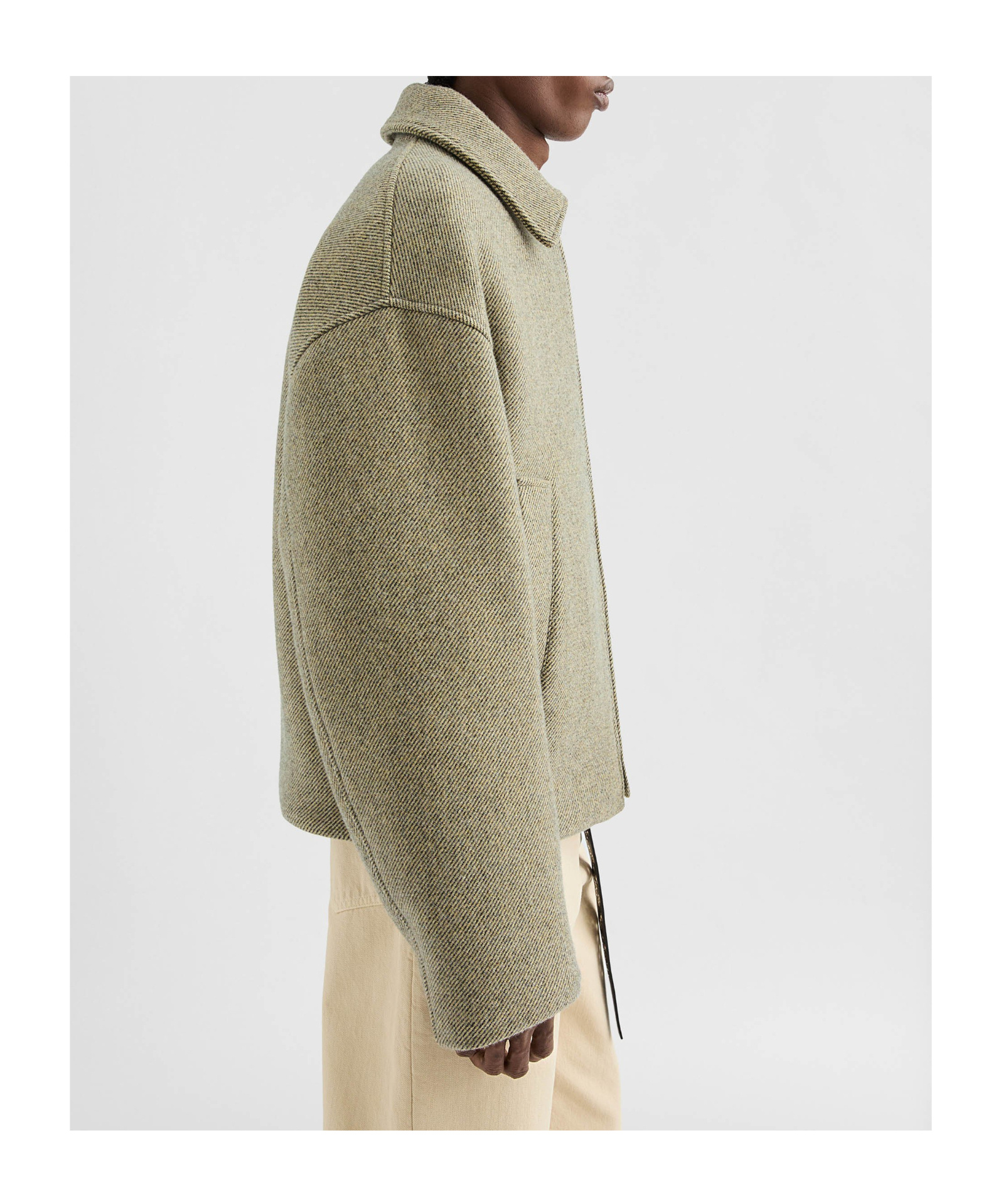 Jil Sander Wool Gabardine Padded Blouson In Green