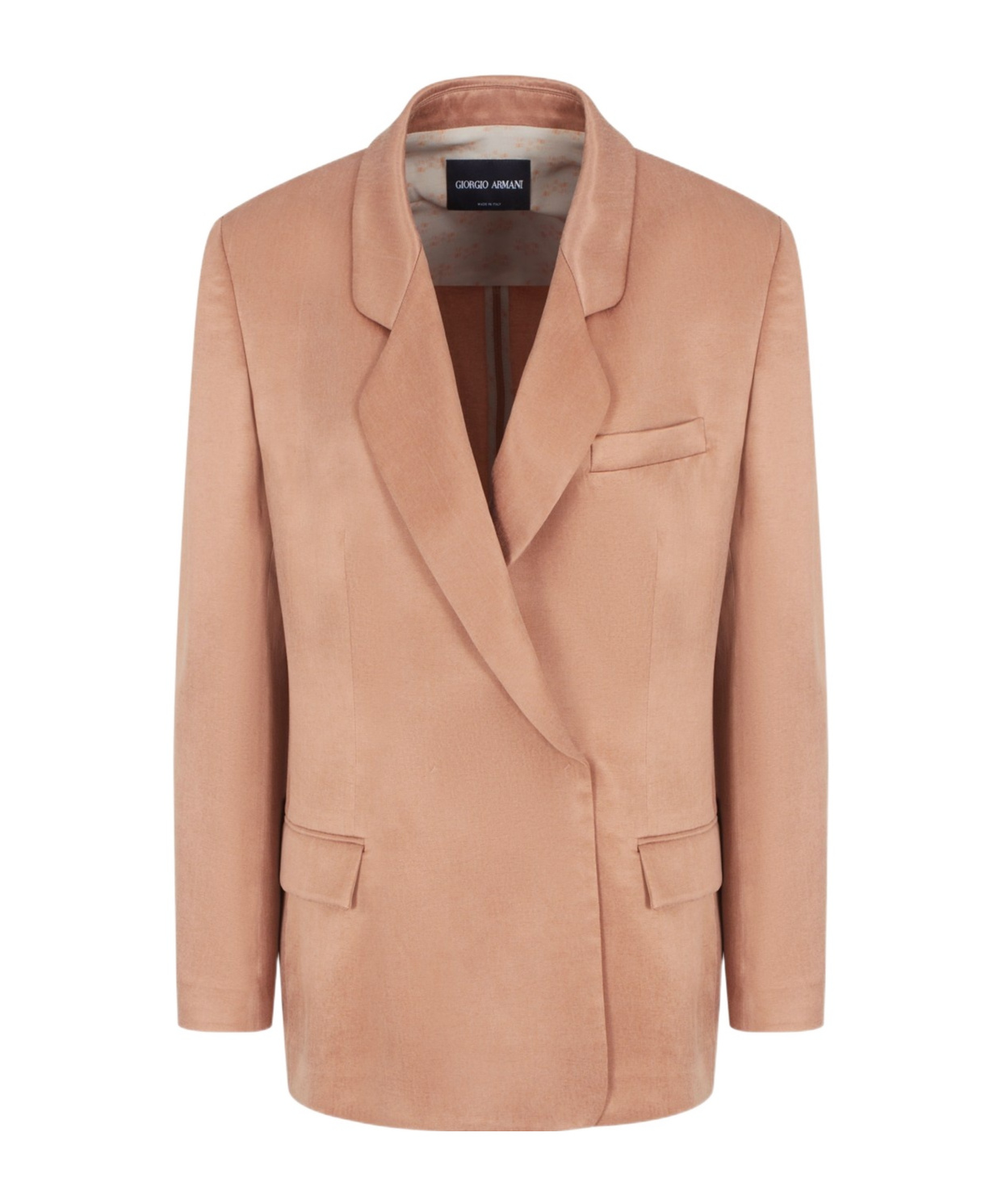 Giorgio Armani Women Double-breasted Satin Blazer In Nude