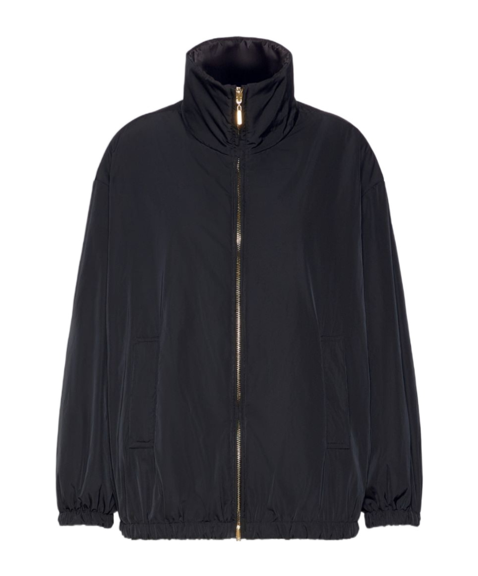 Max Mara Reversible Padded Bomber Jacket In Black