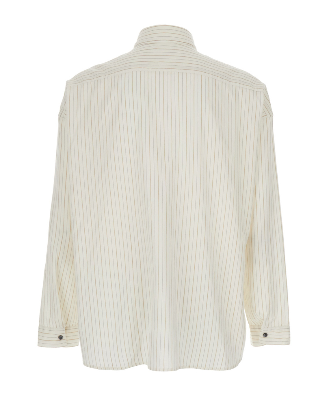 Sunflower Stable White Shirt With Classic Collar And All-over Striped Motif In Linen Blend Man