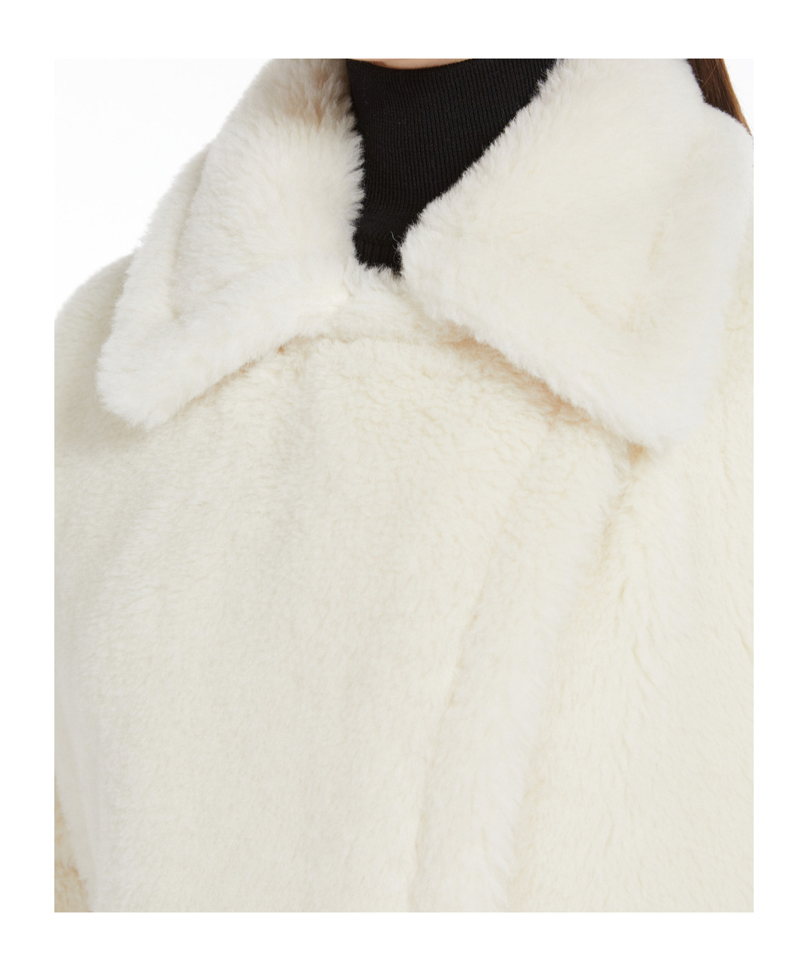 Max Mara Teddy Cape Coat In White