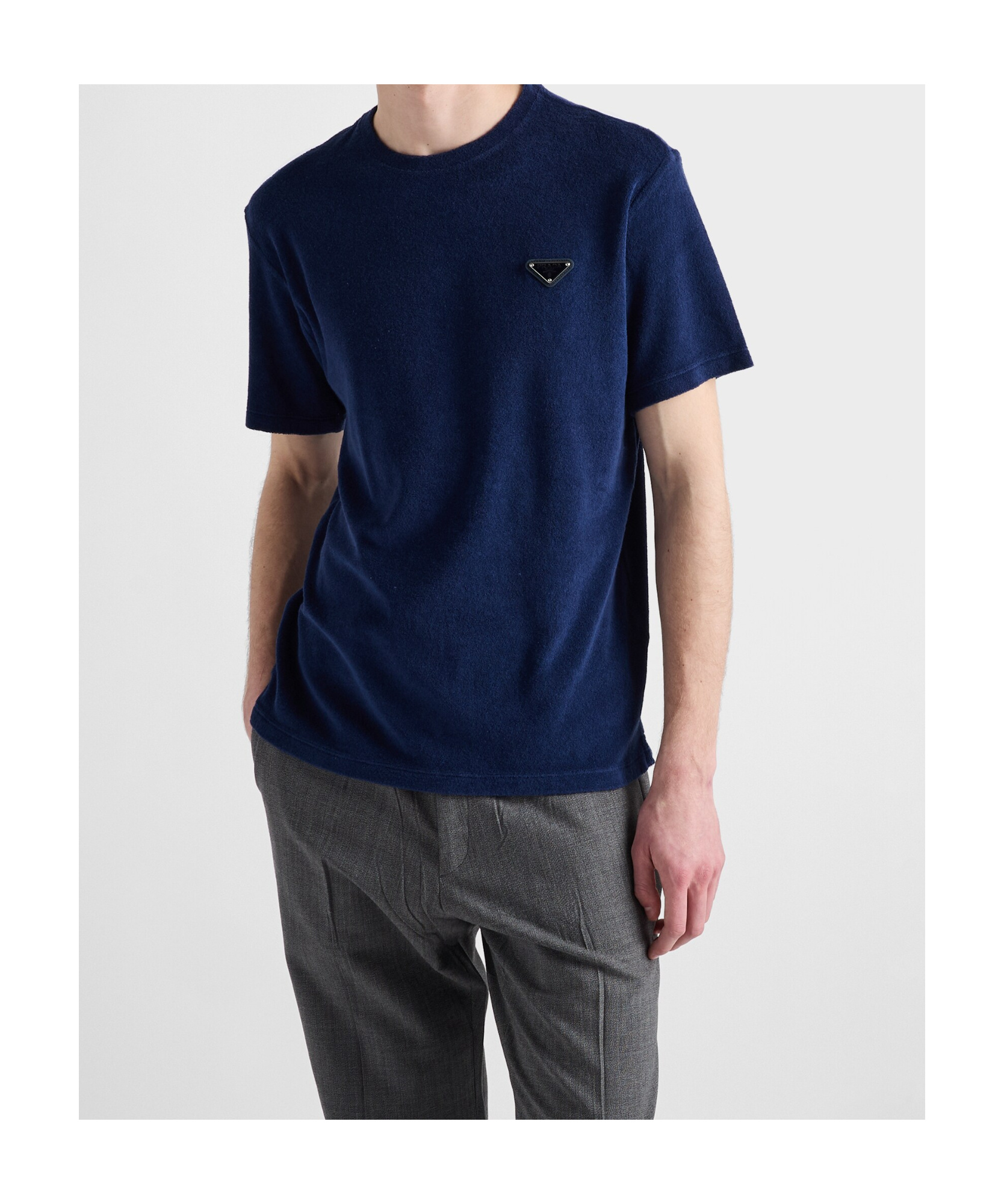 Prada T-shirt Aus Frottee In Blue