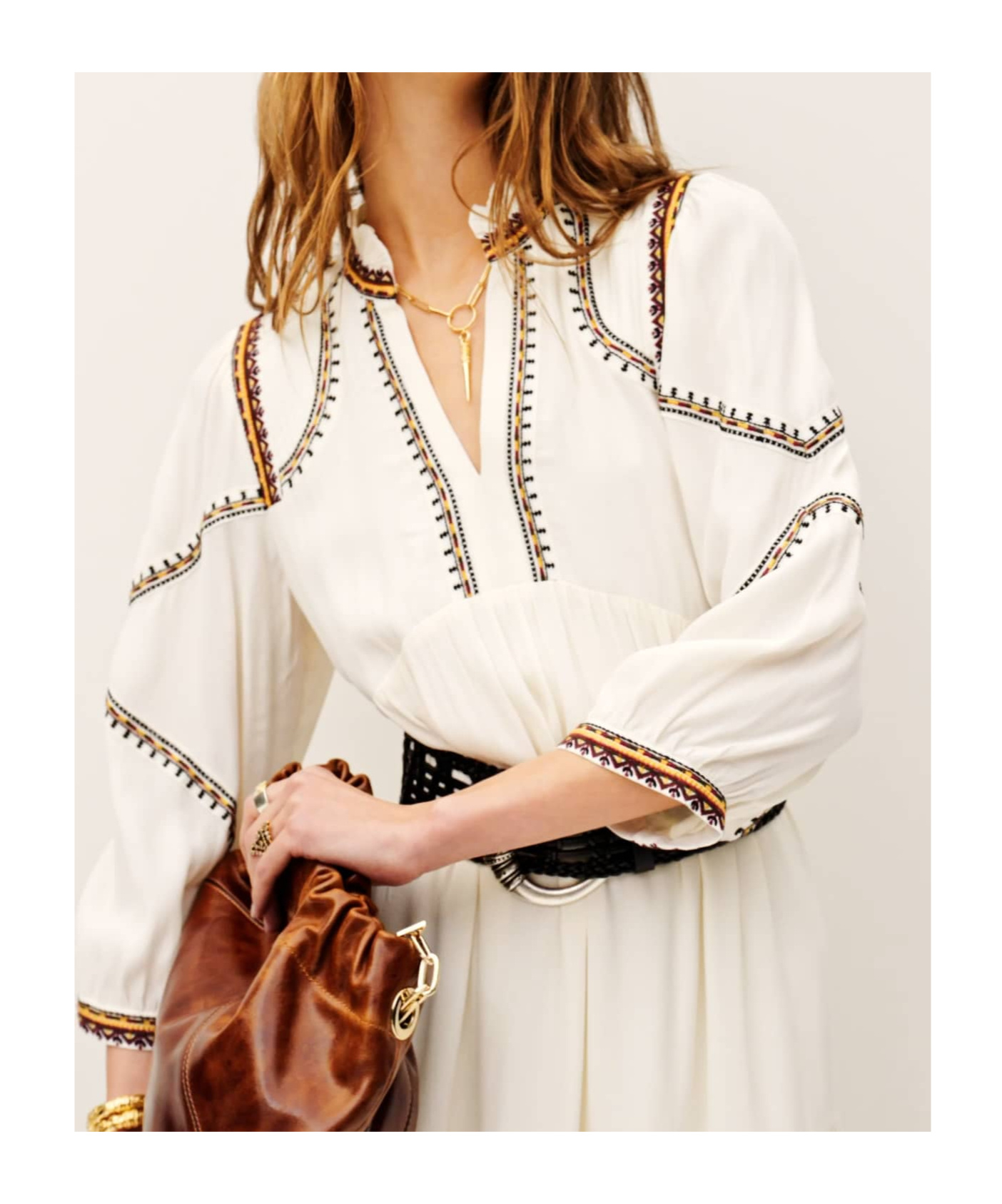 Bash Tunia Long Dress In White