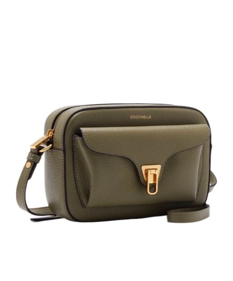Shop Coccinelle Zippered Shoulder Bag In Brown