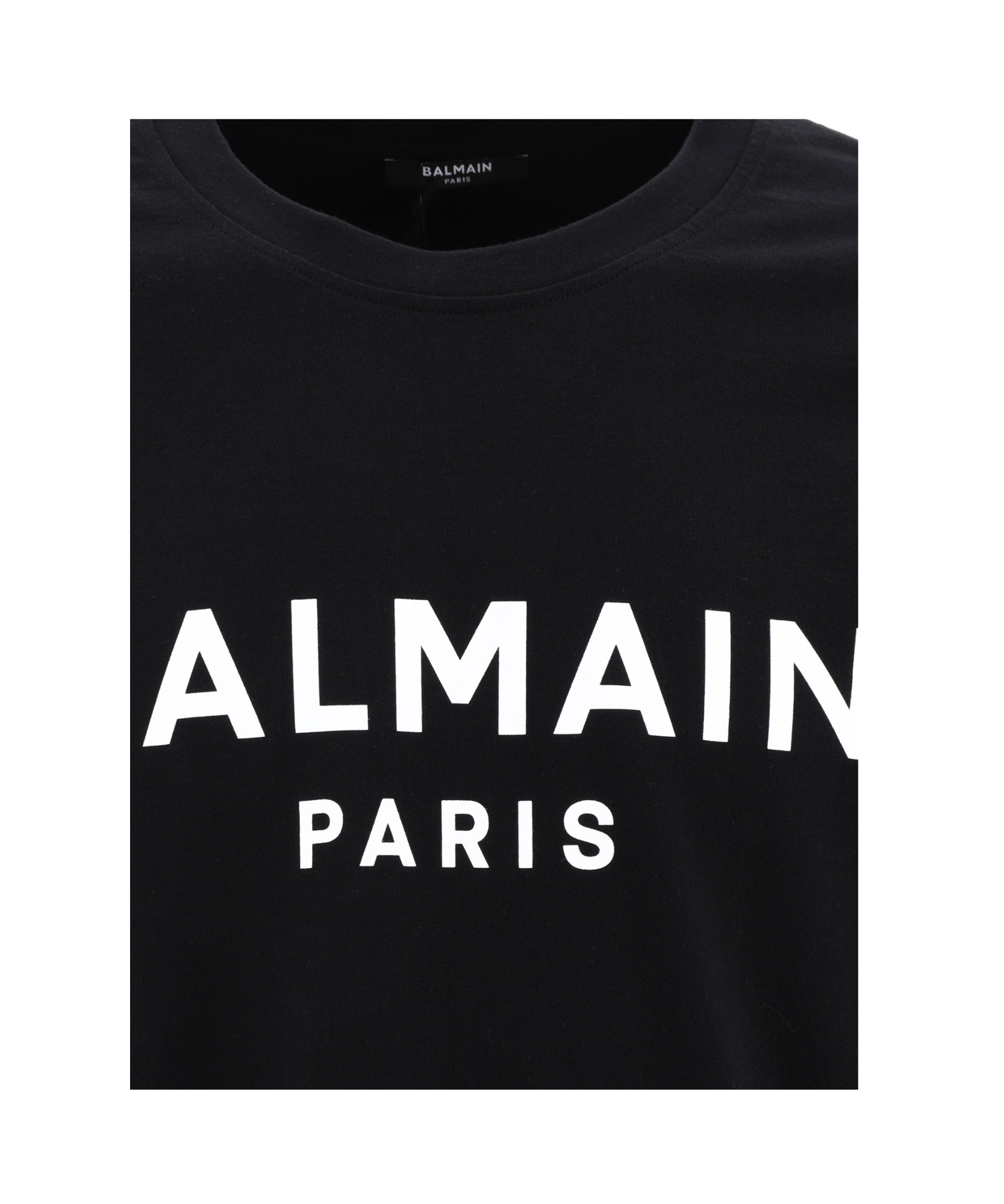 Balmain Logo Printed Cotton Sweatshirt In Black