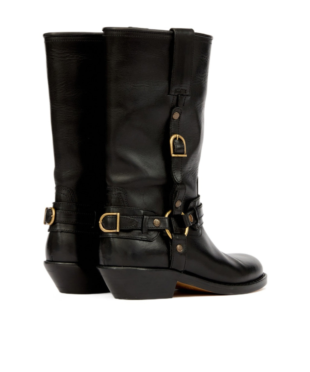 Isabel Marant Knee-high Leather Boots With Buckle Detail In Black
