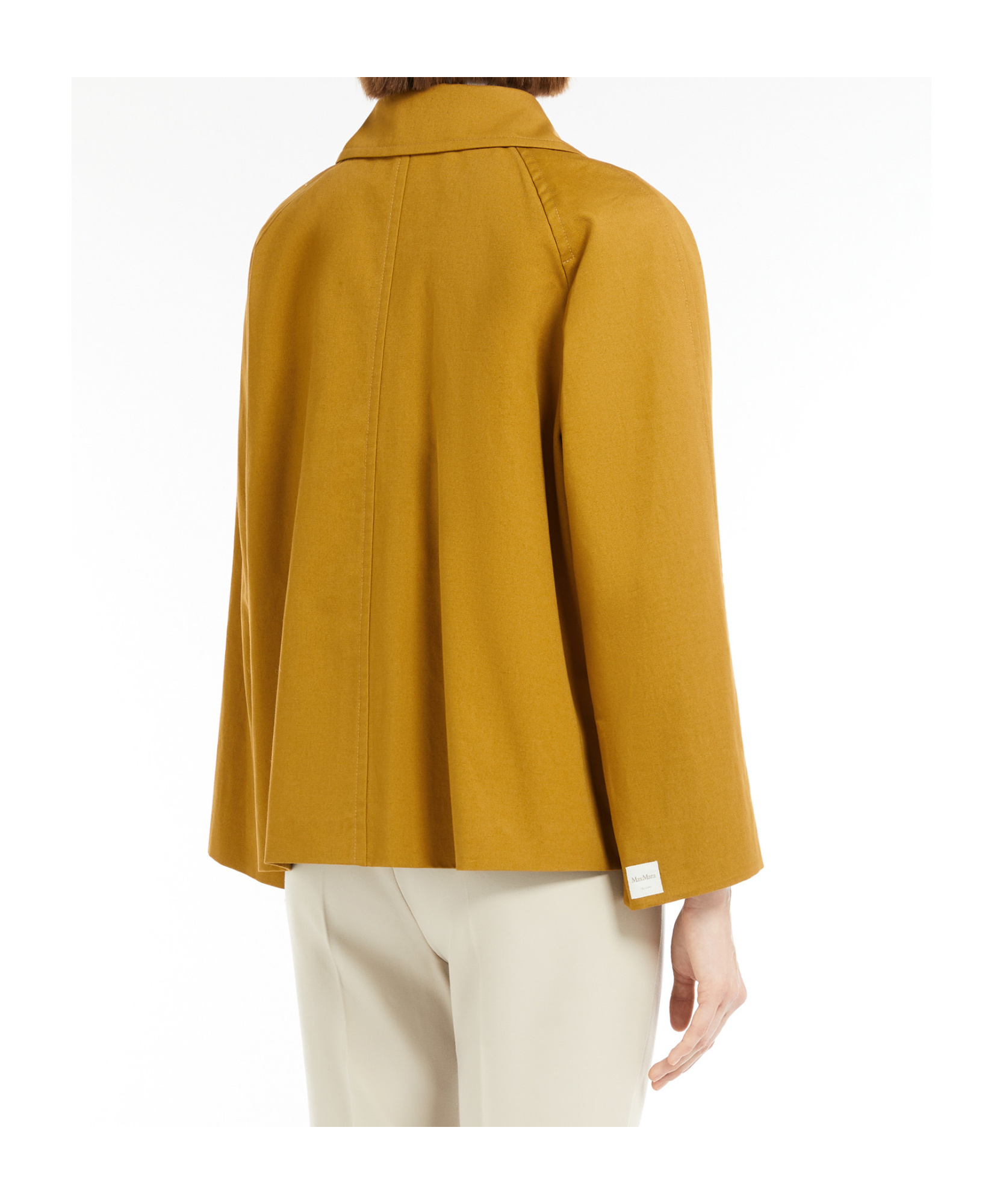 Max Mara Water-repellent Cotton And Linen Cropped Trench Coat In Yellow
