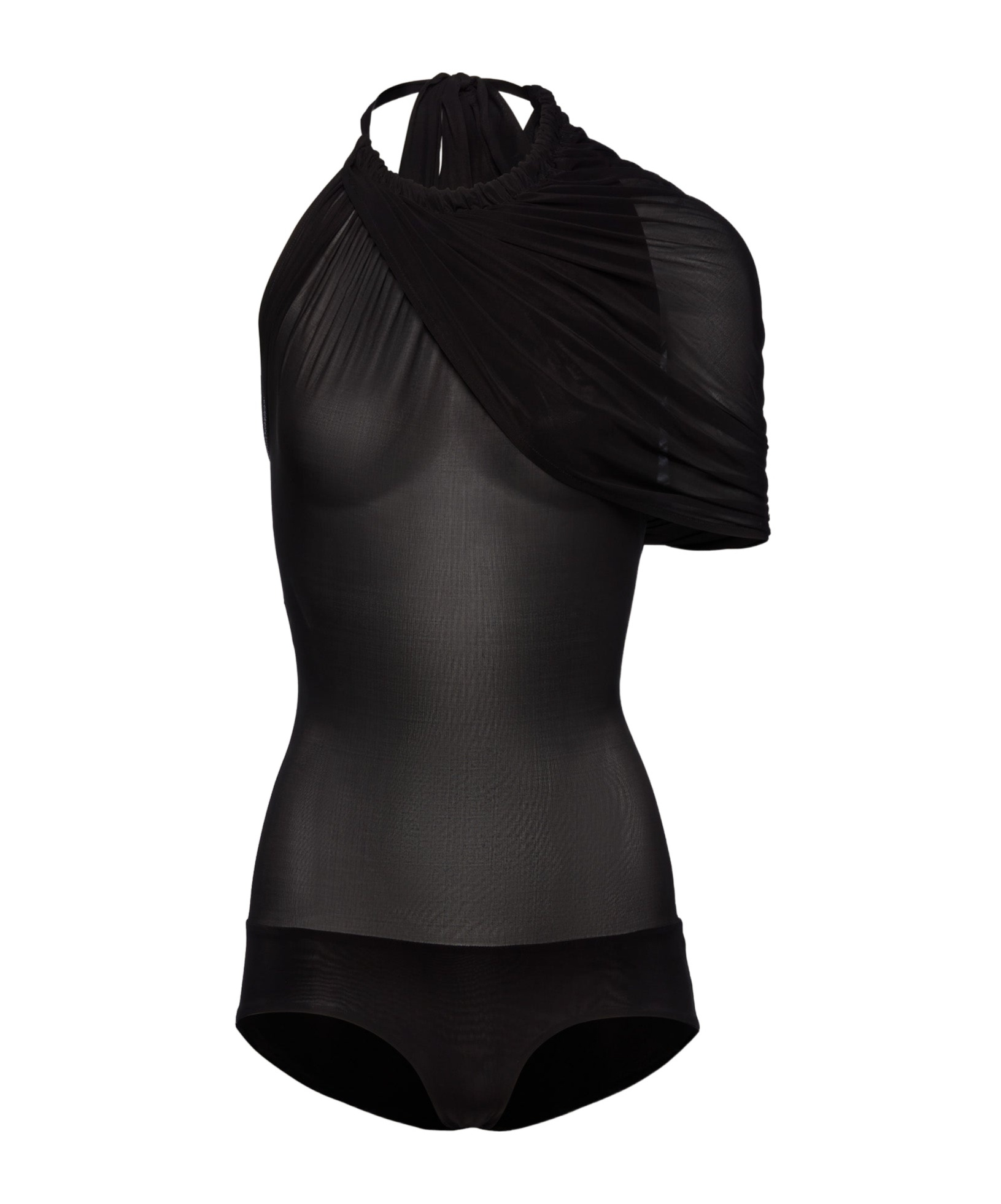 Magda Butrym Cape-effect Halterneck Bodysuit In Black