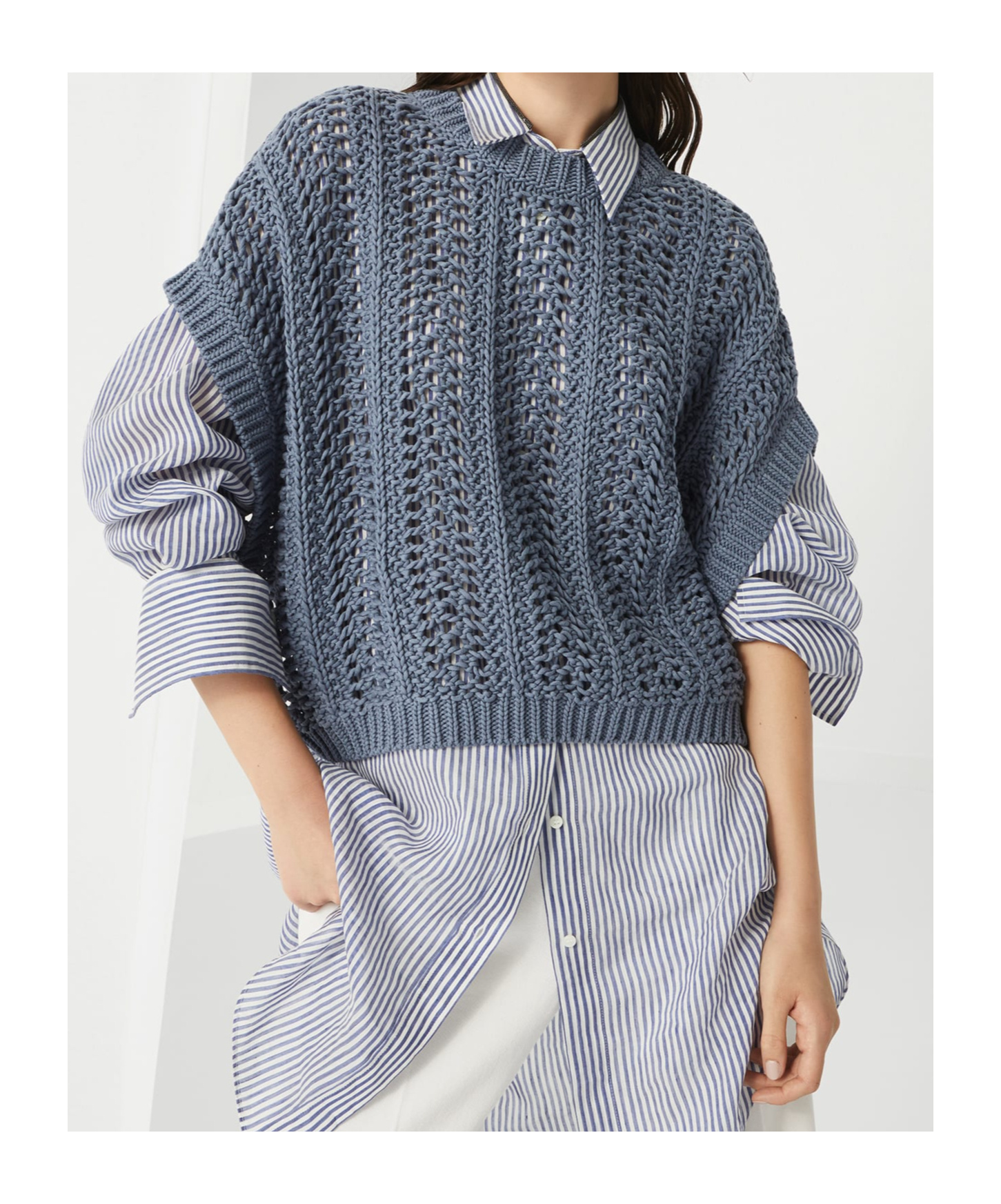Brunello Cucinelli Open-knit Top In Multicolor