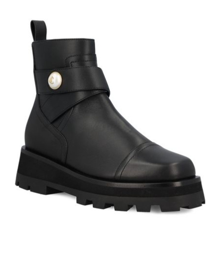Jimmy Choo Meena Leather Ankle Boots In Black