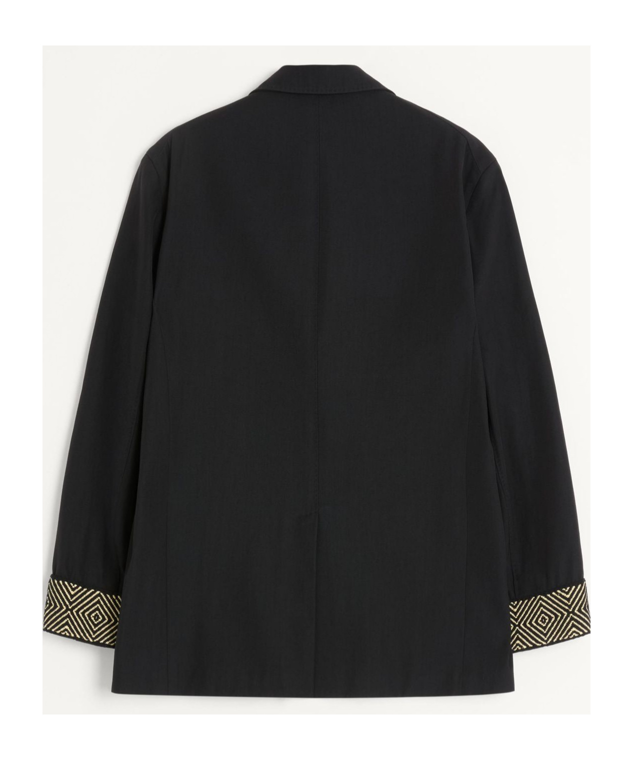 Valentino Single-breasted Wool And Cotton Jacket With Jacquard Trimmings