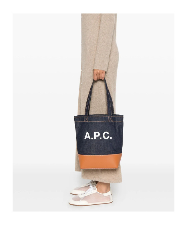Apc Medium Logo-detail Denim Tote Bag In Multi