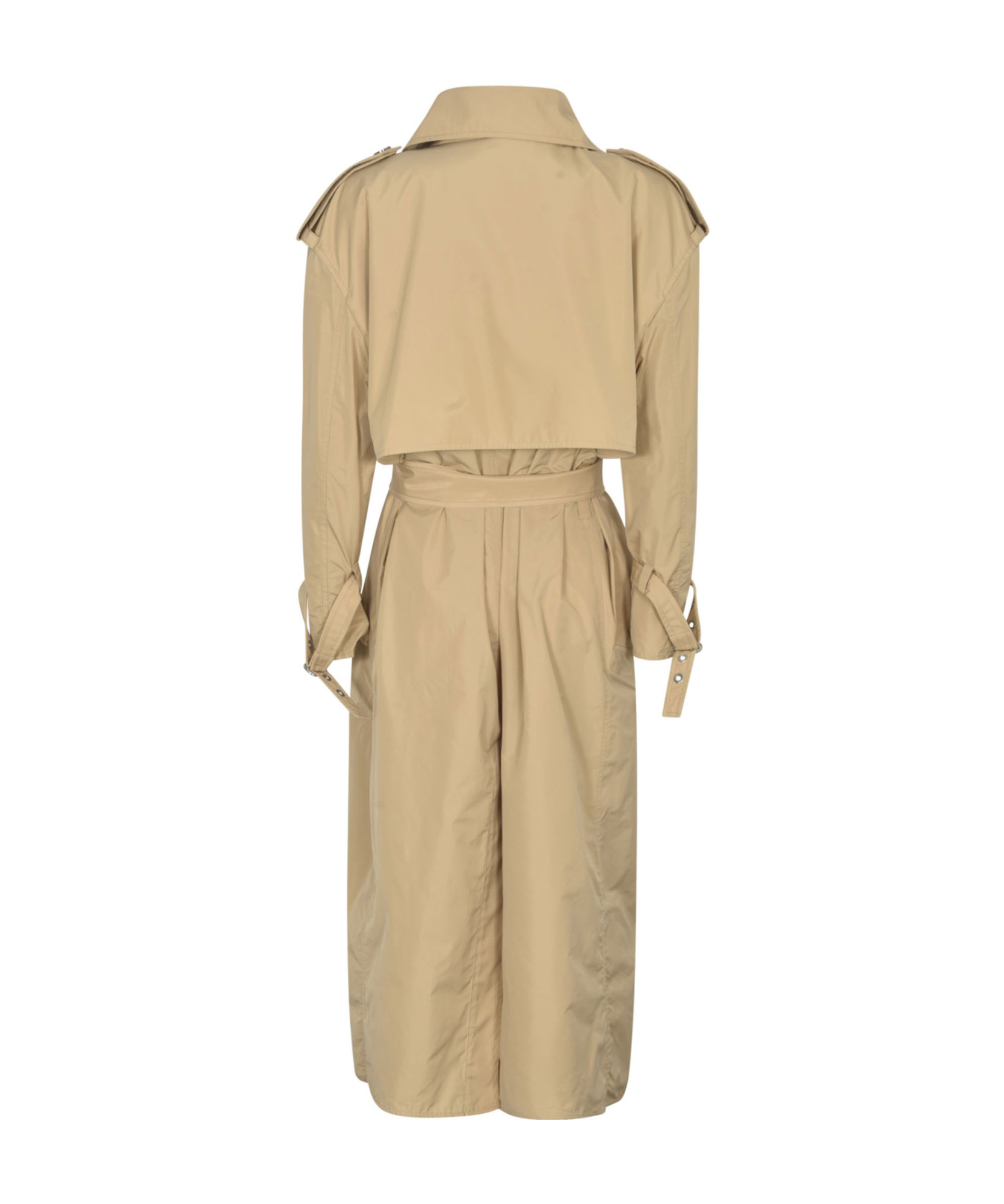 Jil Sander Textured Belted Trench Coat In Nude