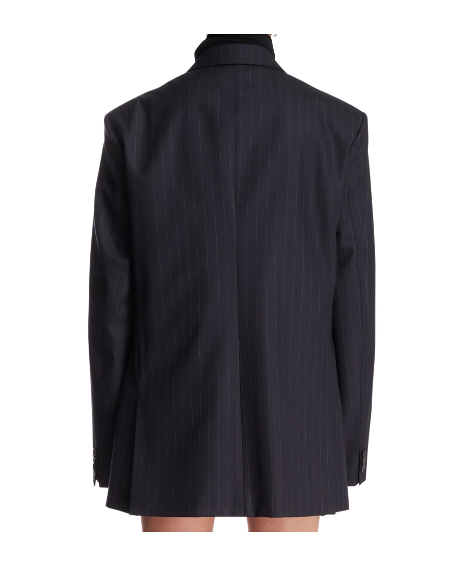 Maison Margiela Pinstripe Tailored Jacket In Blue