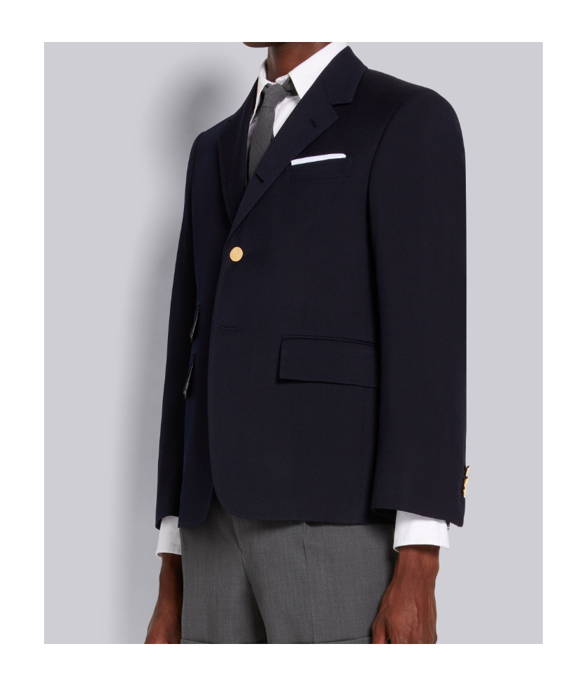 Thom Browne Single-breasted Wool Blazer In Black