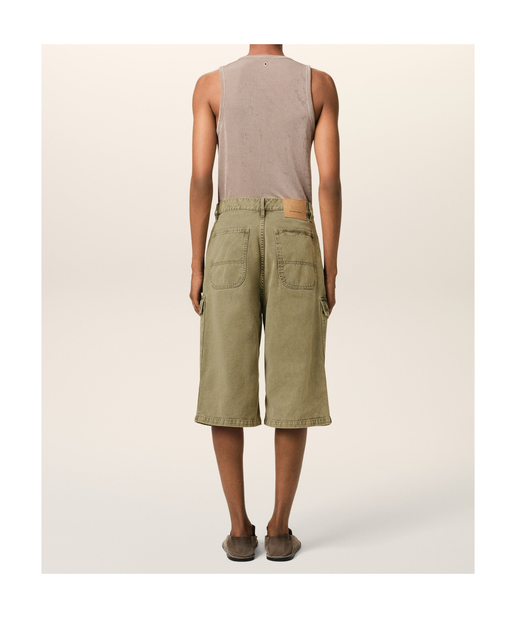 Shop Ami Alexandre Mattiussi Belt Loop Shorts In Brown