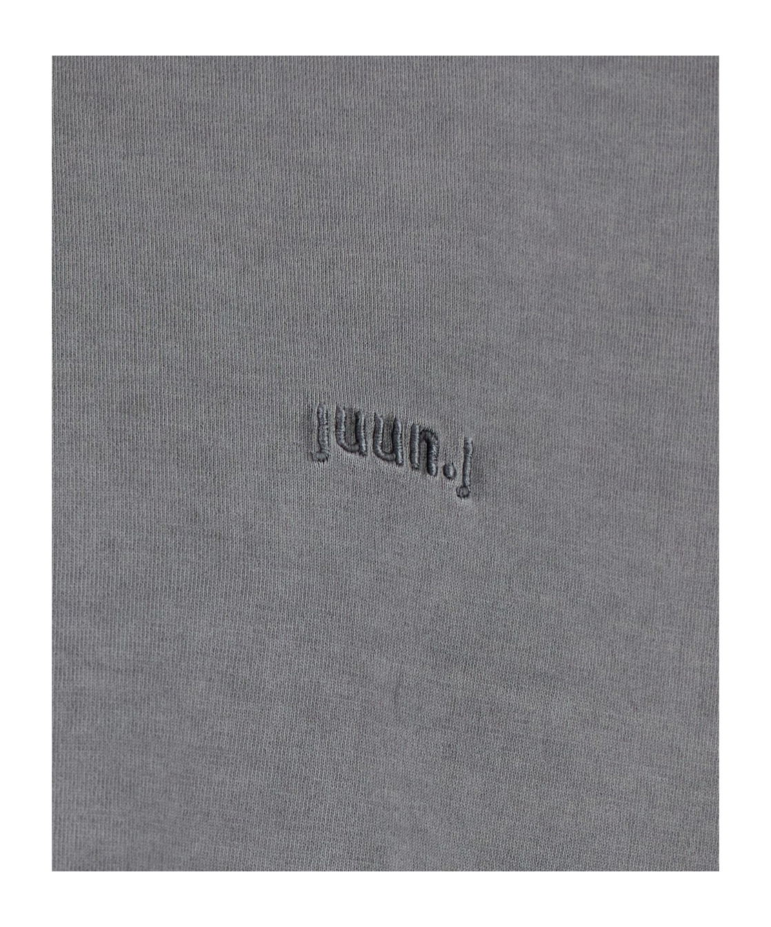 Juunj Grey T-shirt With Logo Embroidered On The Front And Print On The Back In Gray