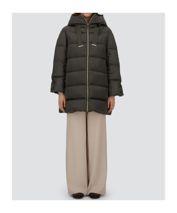 Herno A-line Down Jacket With Structured Hood In Gray