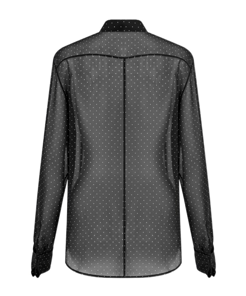 Dior Embroidery Lace Collar Shirt In Black
