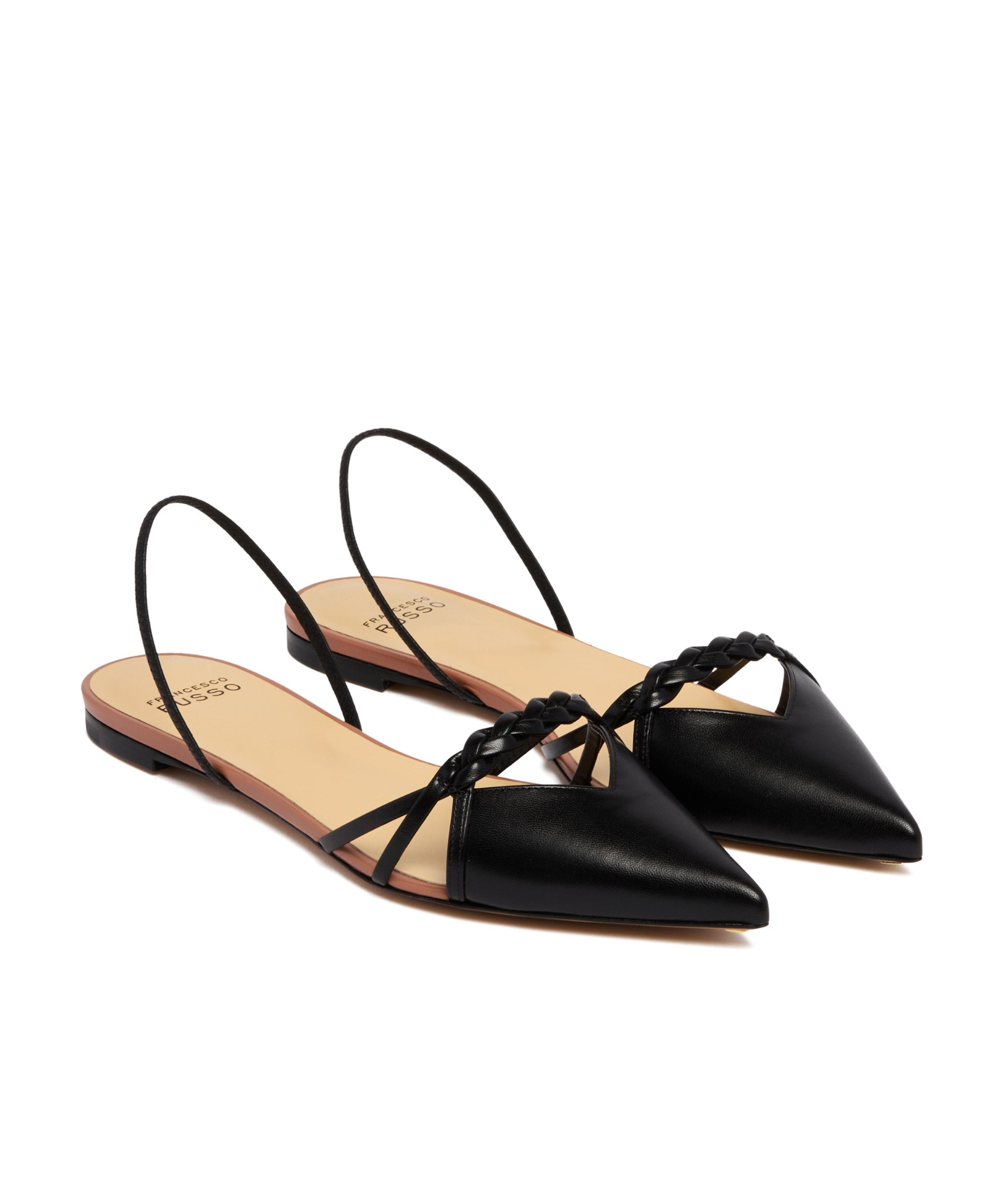 Francesco Russo Slingback Sandals In Black