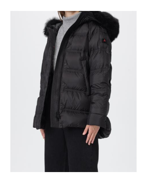Peuterey Puffer Jacket With Fur Trim In Black