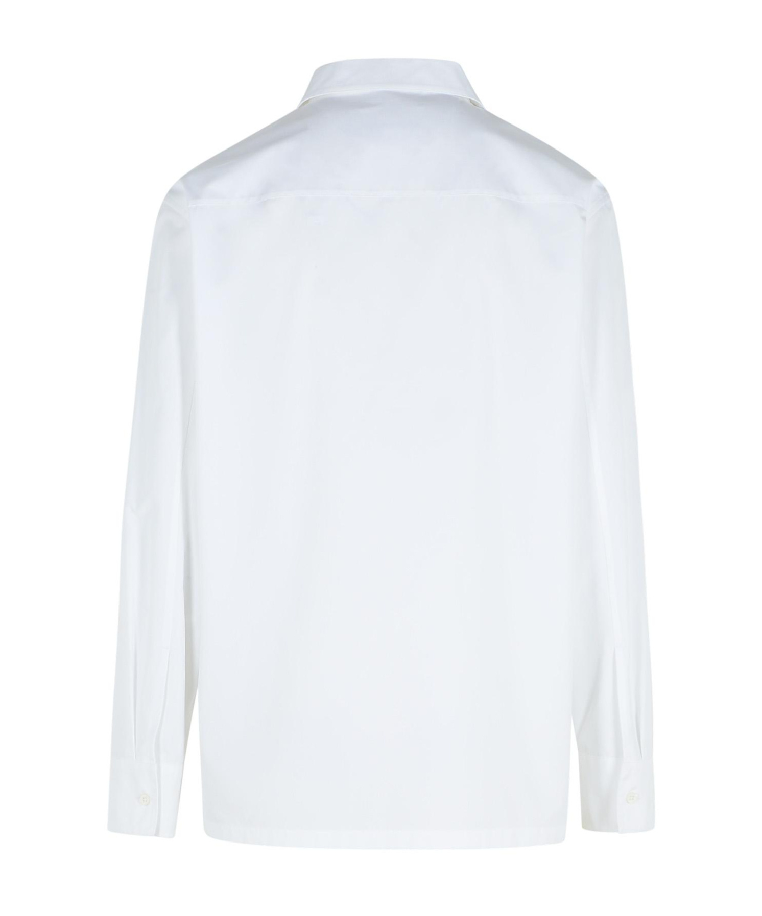 Jil Sander Zippered Shirt With Buttoned Cuffs In White