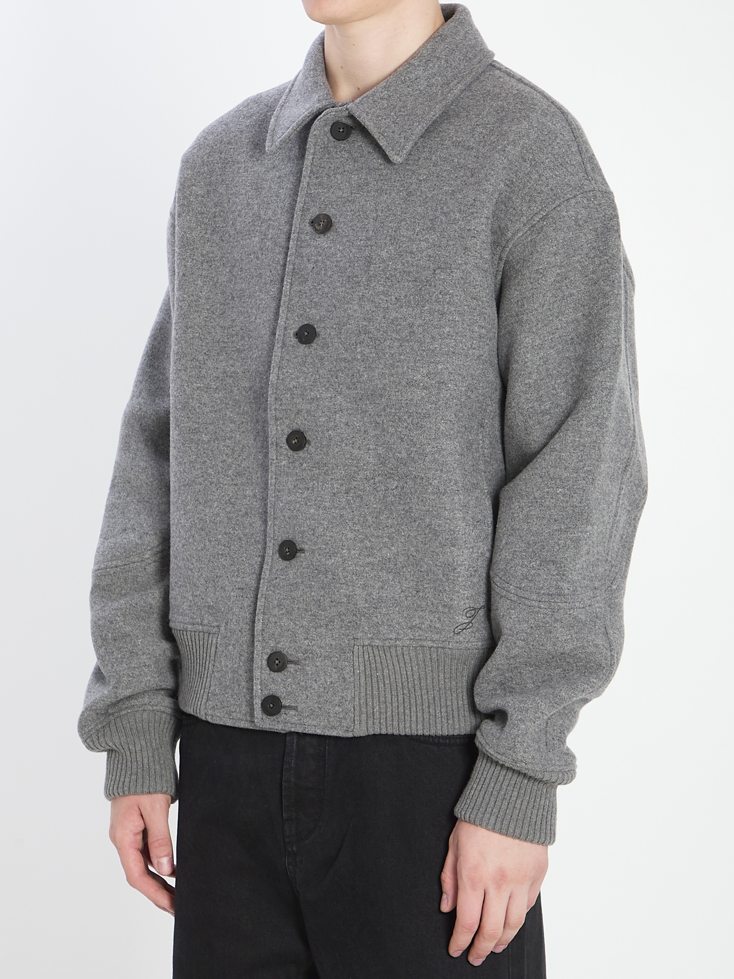 Jacquemus Long Sleeve Casual Jacket In Gray