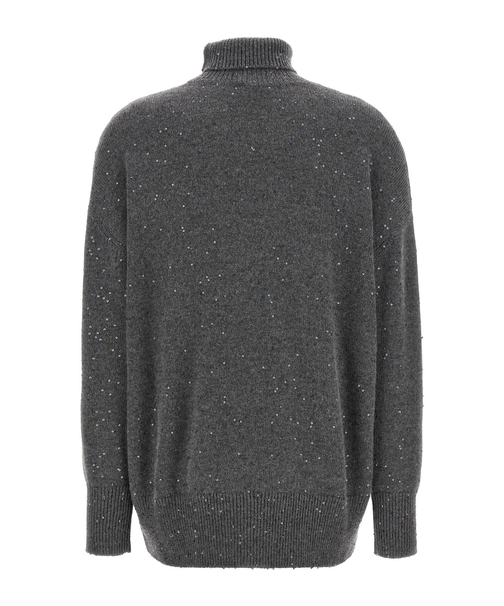 Brunello Cucinelli Sequin-embellished Roll-neck Jumper In Black