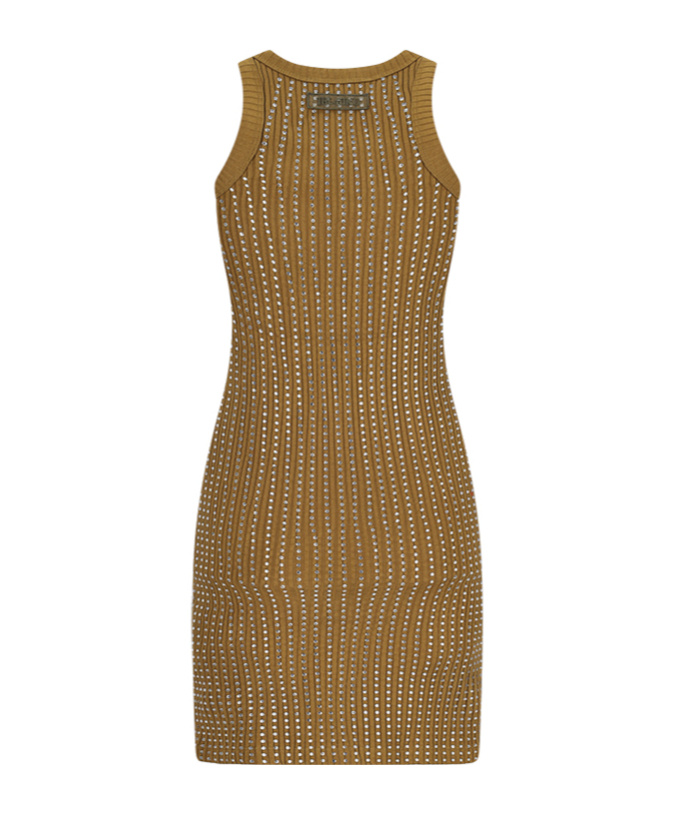 Attico Sleeveless Dress In Brown