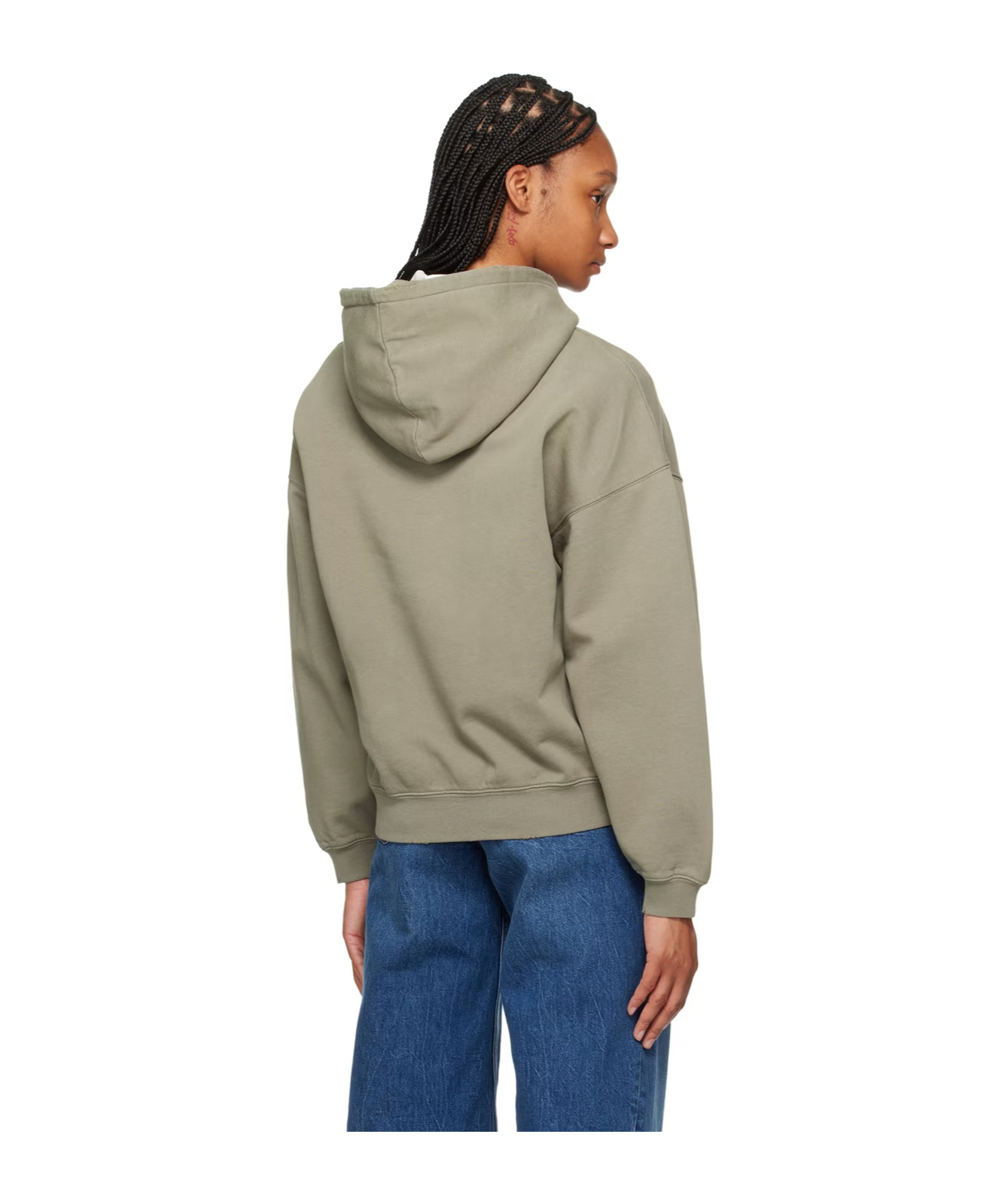 Anine Bing Harvey Combed-cotton Hoodie In Green